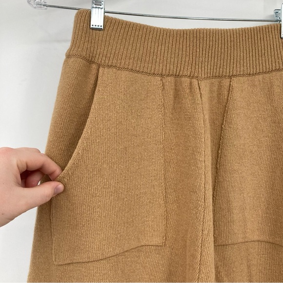 Achro Wool Blend Wide Leg Knit Pull-On Pant Sz.S Camel Stretch Casual Cozy Chic - Picture 3 of 10